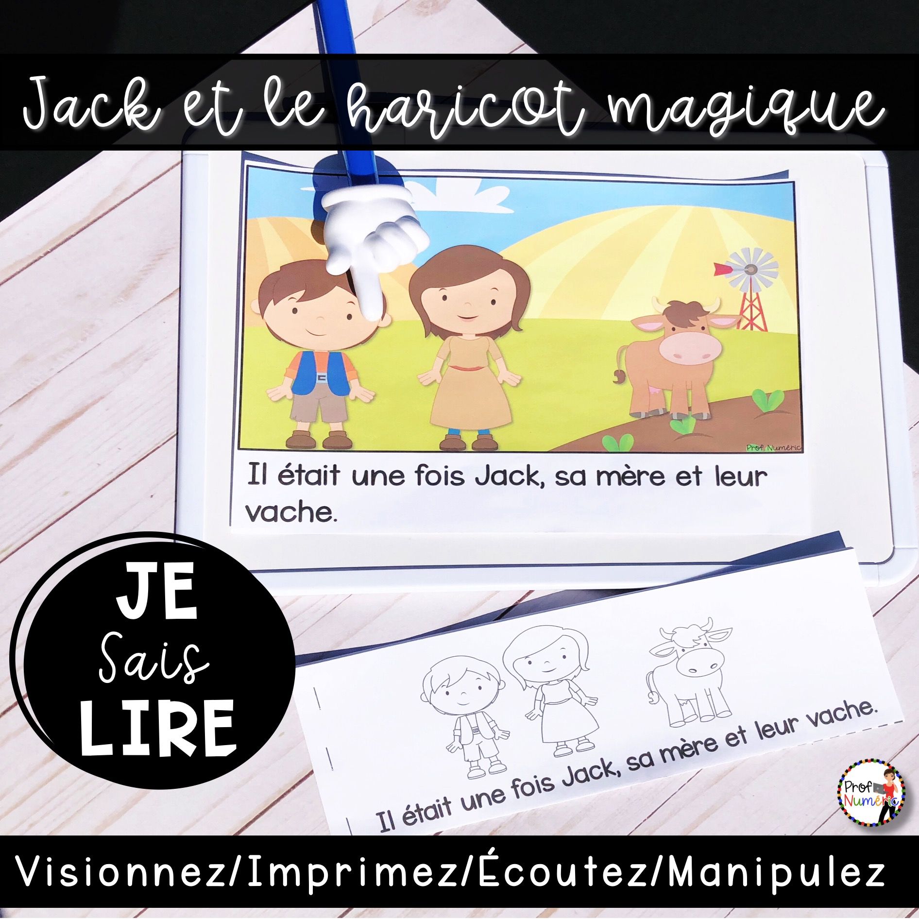 Livret De Lecture Audio Jack Et Le Haricot Magique Couleur Noir Et Blanc Prof Numeric