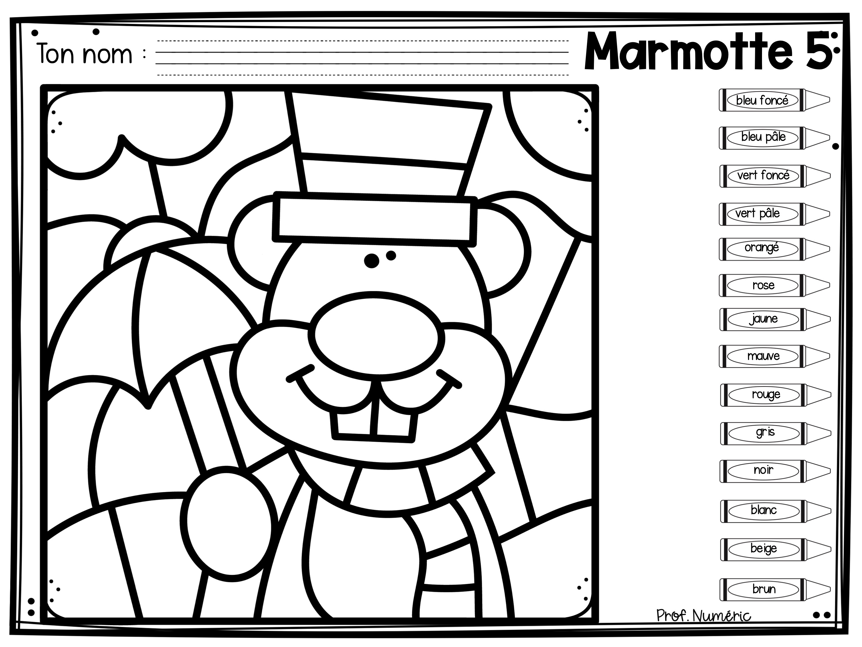 colorie par code modifiable 6 dessins jour de la marmotte prof numeric coloriages vacances juives yom hashoah