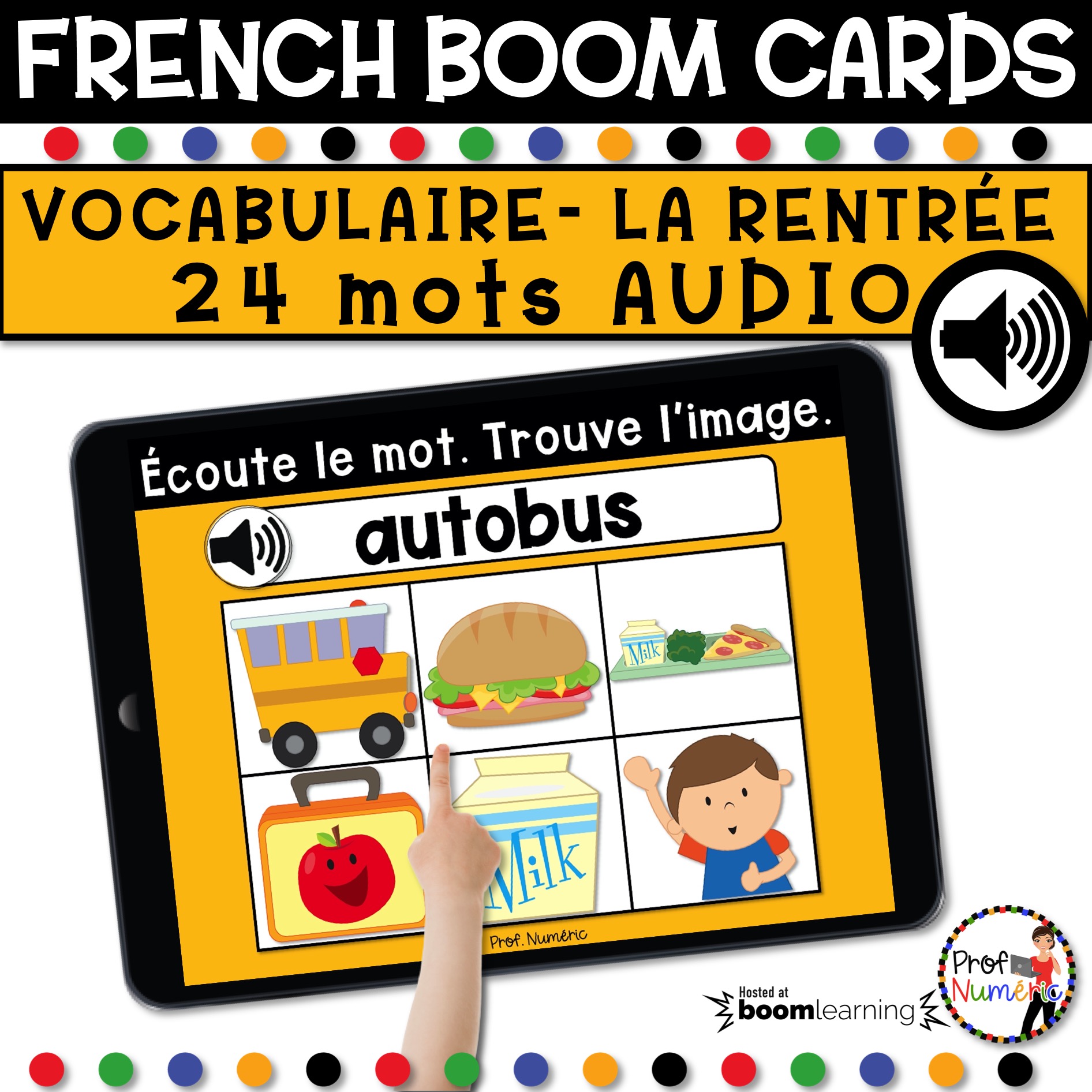 BOOM CARDS AUDIO - Vocabulaire RENTRÉE SCOLAIRE - Prof Numéric